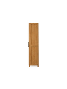 Modern Minimalist Wooden <b>Wardrobe</b> Hinged Doors Metal Handles 3 Shelves Freestanding Bedroom Furniture - Product Image 5