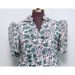 เดรสปาร์ตี้ทรงเอไลน์ความยาวปานกลางสำหรับผู้หญิง คอวี แขนสั้น ลายดอกไม้ ผ้าถักนิตติ้งคอตตอน มีกระเป๋า เหมาะสำหรับทุกฤดูกาล ใส่ทำงานได้ - Product Image 2