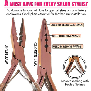 Premium Quality Hair <b>Extensions</b> Opener & Remover Pliers Hair Tinsel Feathers Fitting Plier Micro <b>Bead</b> Crimping Plier - Product Image 4