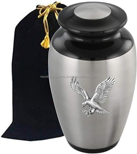 Urna de cremación de metal Flying Eagle hecha a mano para cenizas de adultos Suministros funerarios Premium - Product Image 2