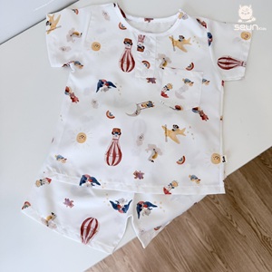ชุดเสื้อผ้าเด็กผู้หญิง บูติก เสื้อผ้าเด็ก unisex ชุดลำลอง ระบายอากาศได้ดี เหมาะสำหรับฤดูร้อน คุณภาพสูง ผลิตในเวียดนาม สวมใส่สบายตลอดวัน - Product Image 5