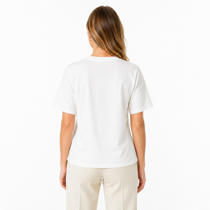 Camiseta Casual de Lujo para Mujer, con Cuentas de Imitación de Perla, Cuello Redondo, Manga Corta, Blusa de Verano con Gráficos de Pedrería - Product Image 2