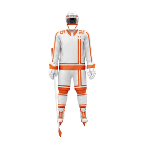 Jersey de Hockey sobre Hielo Personalizado, Naranja, Negro y Blanco, Sublimado, Uniforme de Equipo, Transpirable, Poliéster Resistente, Dobladillo con Pliegue - Product Image 2