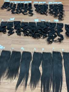 Extensions de cheveux humains en dentelle trans et HD, couleur noire naturelle, cheveux vietnamiens tissés, prêts à être expédiés - Product Image 4