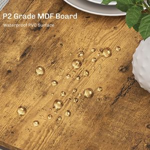 Juego de Comedor Rústico Marrón y Negro de 3 Piezas, Mesa Cuadrada de Bar con 2 Taburetes para Cocina Pequeña o Uso en Bar - Product Image 5