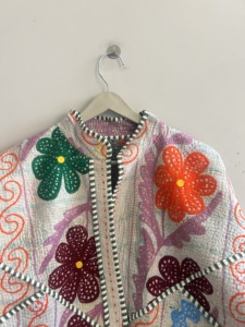 Chaqueta Kantha vintage reversible para mujer, abrigo bordado, chaqueta Suzani - Product Image 4