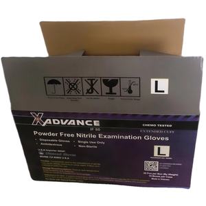 Cajas Rectangulares Plegables de Cartón Corrugado X ADVANCE OEM, 3mm de Grosor, con Ranuras, Recubrimiento UV, Papel Reciclado para Guantes de Cuidado Personal - Product Image 3