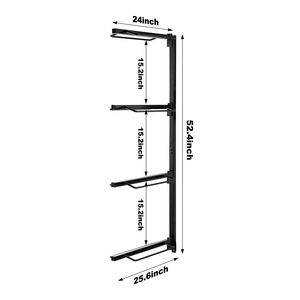 Portasella da Parete Rinforzato 24 x 7 x 52 Pollici a Quattro Livelli per Selle da Cavallo Western e Inglesi - Supporto per Stoccaggio Equestre - Product Image 4
