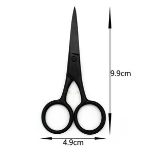 Ciseaux de toilettage pour barbe en acier inoxydable noir, mini accessoires de barbier, ciseaux pour cheveux de barbe - Product Image 1