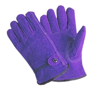 Premium Quality Cowhide Split Leather Safety <b>Gloves</b> <b>Drivers</b> Adjustable Wristband Anti-static Customizable Logo Industrial Garden - Product Image 3