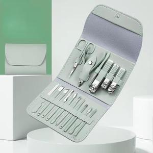 Classic 7 in 1 Nail <b>Kit</b> Stainless Steel <b>Manicure</b> Tools Single Spring Professional Portable Bag Set for Adults - Product Image 1