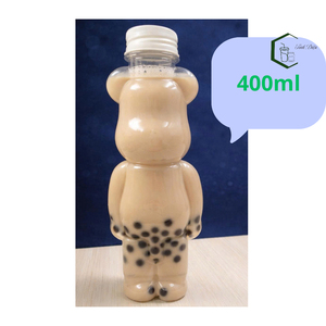 400ml PET <b>Plastic</b> Bottle Tall Bear Shape OEM Beverage Packaging Made in Vietnam for Milk Tea Bubble Tea Juice Screw <b>Cap</b> Sealing - Product Image 5