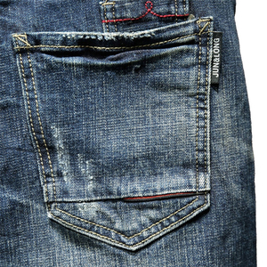Jeans de Mezclilla para Hombre de la Mejor Calidad, Corte Holgado Informal, Talla Grande, Cintura Alta, Pantalones Rectos, Lavado Ácido - Product Image 5