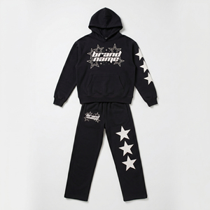 Conjunto de Sudadera con Capucha y Pantalones Deportivos de Algodón 100% Personalizados para Invierno, Sudadera con Estampado Gráfico Personalizado, Pantalones Deportivos con Estampado de Corazón, Ropa Deportiva Informal de Dos Piezas - Product Image 5