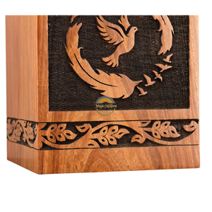 AYAANS Rosewood wooden Hand Carved Wooden Hot Selling cremation Urn <b>Box</b> for Adult Ashes Wholesale Cremation Urns (6X6X11)IN - Product Image 6