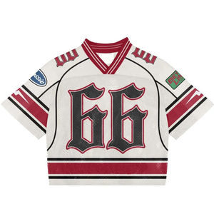 Camiseta de fútbol extragrande personalizada para hombre, estilo retro, con hombros caídos, serigrafía y bordado. - Product Image 5