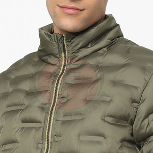 Veste d'hiver matelassée confortable et durable pour homme, col montant, logo sur le devant, idéale pour les aventures de week-end, style décontracté urbain, en promotion - Product Image 5