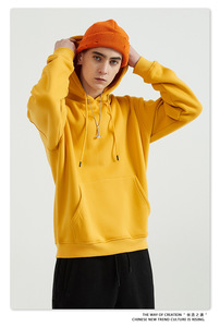 เสื้อฮู้ดผ้าฟลีซหนานุ่ม 100% ผ้าฝ้าย ระบายอากาศดี สีพื้น 36 สี ทรงปกติ สำหรับคู่รัก ผู้ชาย รุ่นใหม่ประจำฤดูใบไม้ร่วง/ฤดูหนาว - Product Image 3