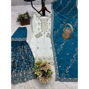ด้านบนและด้านล่างที่สวยงามของผู้หญิงพร้อม dupatta สำหรับงานปาร์ตี้ชุดที่สง่างาม - Product Image 1