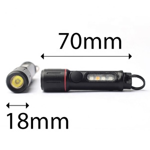 Lampe torche de poche EDC 400 lumens rechargeable par USB-C avec base magnétique, lumière de sécurité UV et rouge - Product Image 4
