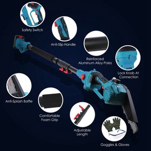 Motosega a Batteria 2-in-1 21V, 6 Pollici, Senza Spazzole, con Asta di Prolunga e Display Digitale per Uso Esterno - Product Image 6