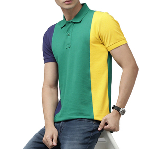 Polo à manches courtes bleu clair pour homme, couleur unie, coton piqué, tricoté, vêtements décontractés - Product Image 3