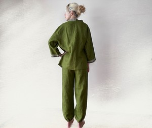 Women <b>Linen</b> Co Ord <b>Set</b> Kimono Style Top with Pants Loose Fit Loungewear Casual Two Piece <b>Set</b> - Product Image 3