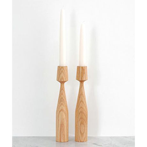 Ensemble de 2 porte-bougies en bois, design éco-responsable, fabrication artisanale indienne, style classique vintage, logo personnalisé - Product Image 2