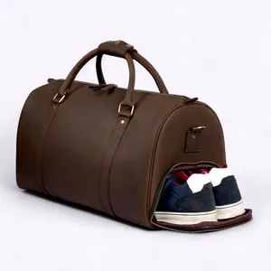 Sac de voyage en cuir de qualité supérieure, imperméable, pour le sport et la gym, avec sangle réglable et personnalisation de la marque, fournisseur OEM - Product Image 4