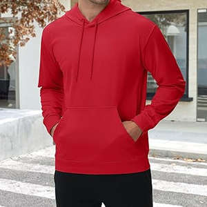 Nueva Moda Hombre Otoño Invierno Sudadera con Capucha de Manga Larga Holgada de Color Liso Blusa Casual con Capucha de Forro Polar Blanca - Product Image 2