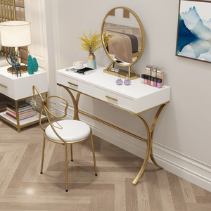 Table de maquillage mobile en <span class=keywords><strong>fer</strong></span> <span class=keywords><strong>forgé</strong></span> <span class=keywords><strong>et</strong></span> <span class=keywords><strong>bois</strong></span> de pin de style nordique, moderne <span class=keywords><strong>et</strong></span> simple, pour petit appartement, longue, blanche, de style européen - Product Image 6