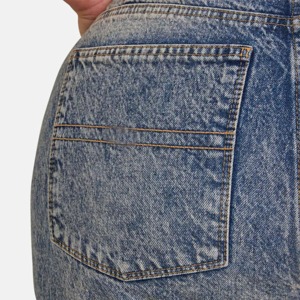 Jeans de Mezclilla Formales para Mujer, Cintura Media, Corte Recto, Transpirables, Color Sólido, Lavado a la Moda, Alta Calidad OEM - Product Image 3
