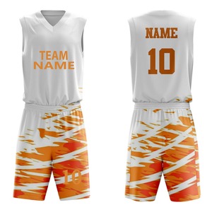 Tenue de basketball brodée respirante, personnalisable en gros, avec logo imprimé par sublimation, anti-UV, séchage rapide, évacuation de l'humidité, grandes tailles - Product Image 3