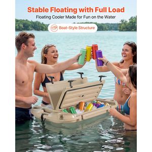 Nevera Flotante de 40 QT, Premium, de LLDPE, Anfibia, con Ruedas y Cuerda de Remolque, para Almacenamiento en Seco de Agua y Otros Líquidos - Product Image 2