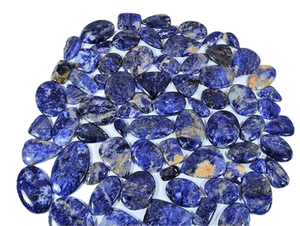 5 piezas de cabujones sueltos de sodalita de varios tamaños y formas para la fabricación de joyas, piedras preciosas, piedra natural auténtica - Product Image 2