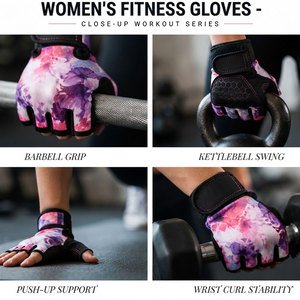 Guantes de Fitness para Mujer con Diseño Ergonómico Flexible, Medios Dedos, Antideslizantes, Protección para Muñeca y Palma, Servicio OEM - Product Image 4