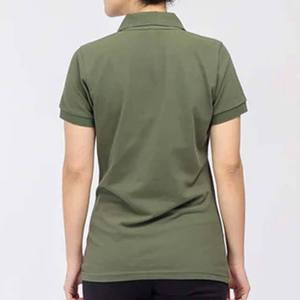 เสื้อโปโลแขนสั้นสีเขียวมะกอกสำหรับผู้ชาย สีพื้น ดีไซน์กระดุมแบบลำลอง ทรงปกติ ผ้าฝ้าย - Product Image 3