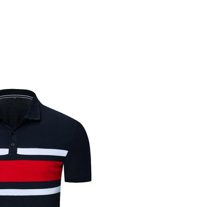 Polo de Punto de Manga Corta para Hombre, Diseño Casual a Rayas con Bloques de Color, Corte Regular, Negro, Rojo, Blanco - Product Image 4