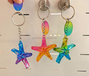 Porte-clés personnalisé 3D - Breloques de sac en forme d'étoile de mer, porte-clés souvenir - Product Image 2