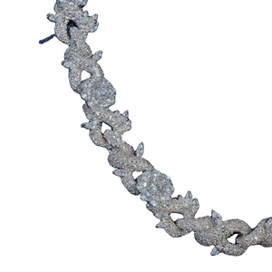 Personnalisé Marquise Cut Moissanite Diamant En Argent Sterling Fleur Infini Bulle Prong Réglage Hip Hop Cubain Chaîne À Maillons Pour Hommes - Product Image 1