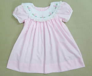 Cotton Spring collection for girls. featuring a cute style with a Peter Pan collar and hand-embroidered <b>rabbit</b> motifs. - Product Image 4