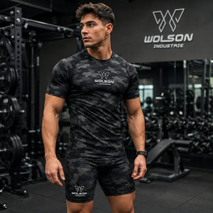 Vêtements de compression athlétiques haut de gamme pour hommes, chemise et short respirants pour la salle de sport, l'entraînement, la remise en forme et les activités sportives. - Product Image 5