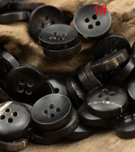 Botón de Cuerno de Búfalo Marrón de Alta Calidad, Ecológico, Hecho a Mano, Redondo, de 18 mm, con 4 Agujeros, para Trajes - Product Image 4