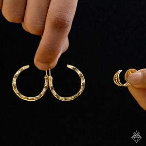 PRAO Boucles d'oreilles dorées anti-ternissement avec manchette d'oreille Accessoire de boucles d'oreilles à la mode - Product Image 1