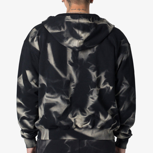 Sweat à capuche vintage streetwear pour homme, coupe régulière, imprimé tie-dye noir, logo personnalisé OEM, impression numérique, poids lourd, 2027 - Product Image 6
