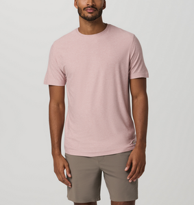 T-shirt à col rond classique, motif personnalisé, haut polyvalent à manches courtes, tricot poly/spandex, été, vente en gros, 160 GSM, couleur unie pour homme - Product Image 6