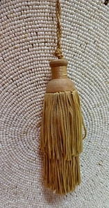 Tassel Fringe Decorative Keychain Gold Tone Leather Bag Accessory 100% Rayon Material - Product Image 5