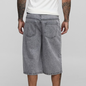 Shorts en jean amples style Hip Hop pour hommes, streetwear, design personnalisé, en denim épais - Product Image 5
