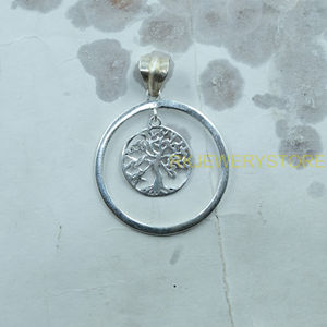 Collier pendentif rond vintage Arbre de Vie, fait main, bijou cadeau pour femme, pendentif Arbre, bijoux en argent 925 - Product Image 4