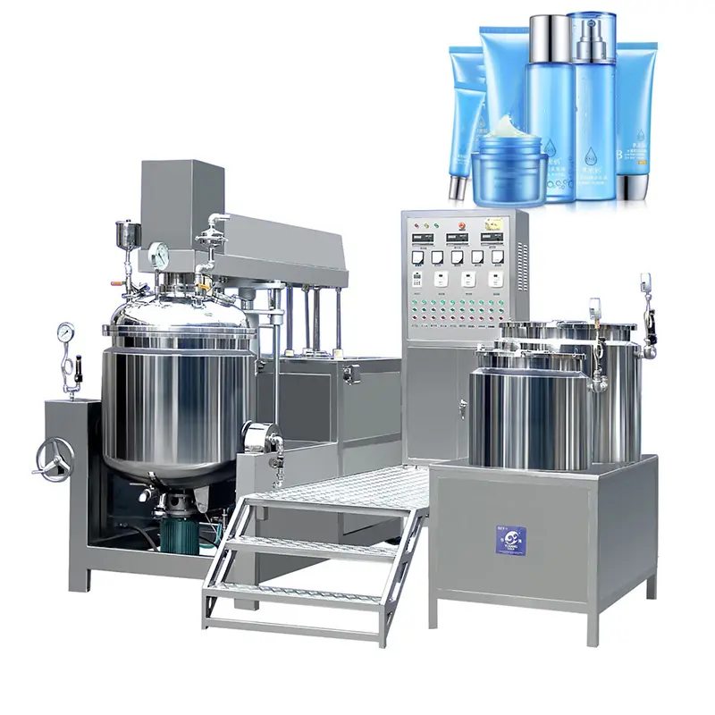 Hidrolik mengangkat vakum Emulsifier Mixer peralatan produksi kosmetik dengan tinggi Shear Blender